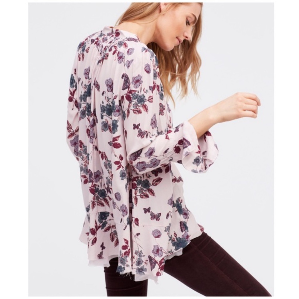 Free People Pink So Fine Butterfly Tunic (M)